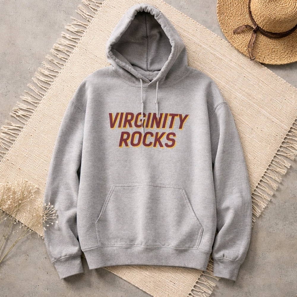 Danny Duncan "Virginity Rocks" Grey Hoodie - Size L, 50/50 Blend